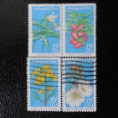 Serie timbre flora flori plante SUA stampilate