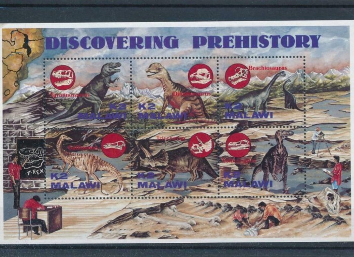 MALAWI 1994 DINOZAURI ANIMALE PREISTORICE