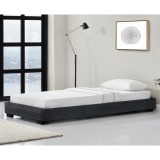 Corium&reg; Pat tapitat modern imitatie piele Berlin, 214 x 96 x 20,5 cm, MDF/imitatie piele, negru, pentru 1 persoana HausGarden Leisure, [Corium]