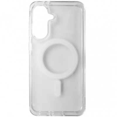 Husa tip capac spate transparent cu alb, magnet, colturi intarite, TPU cu plastic, pentru Samsung Galaxy A56 5G foto