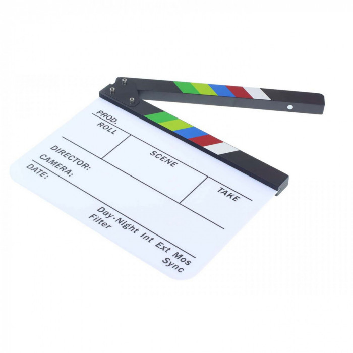 Clacheta Alba clapperboard din plexiglas pentru studio de filmare