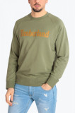 Cumpara ieftin Bluza barbati cu decolteu rotund si imprimeu cu logo verde, XL, Timberland