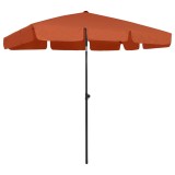 vidaXL Umbrelă de soare de plajă, cărămiziu, 200x125 cm