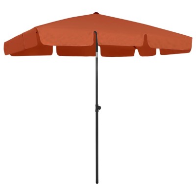 vidaXL Umbrelă de soare de plajă, cărămiziu, 200x125 cm foto