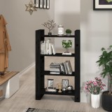 Bibliotecă/Separator cameră negru 80x35x125 cm lemn masiv pin