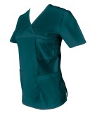 Halat Medical Pe Stil, Turcoaz Inchis cu Elastan, Model Classic - 4XL