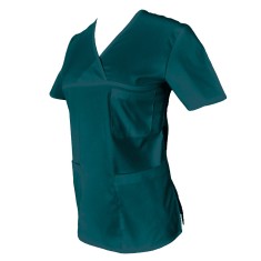 Halat Medical Pe Stil, Turcoaz Inchis cu Elastan, Model Classic - 4XL