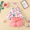 Costumas cu bluzita cu volane si pantalonasi scurti roz (Marime Disponibila:, Superbaby