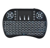 Tastatura cu touchpad Wireless 2.4G Mini 7 culori rainbow Iluminare RGB baterie cu litiu pentru PC Pad Cutie TV PS3, Iso