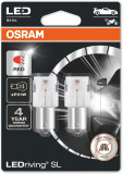 Set 2 Osram LED P21W 12V red (rosu) blister