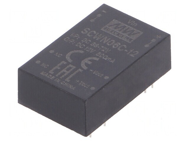 Adaptor DC/DC 6W 36-72V la 12VDC 500mA DIP24