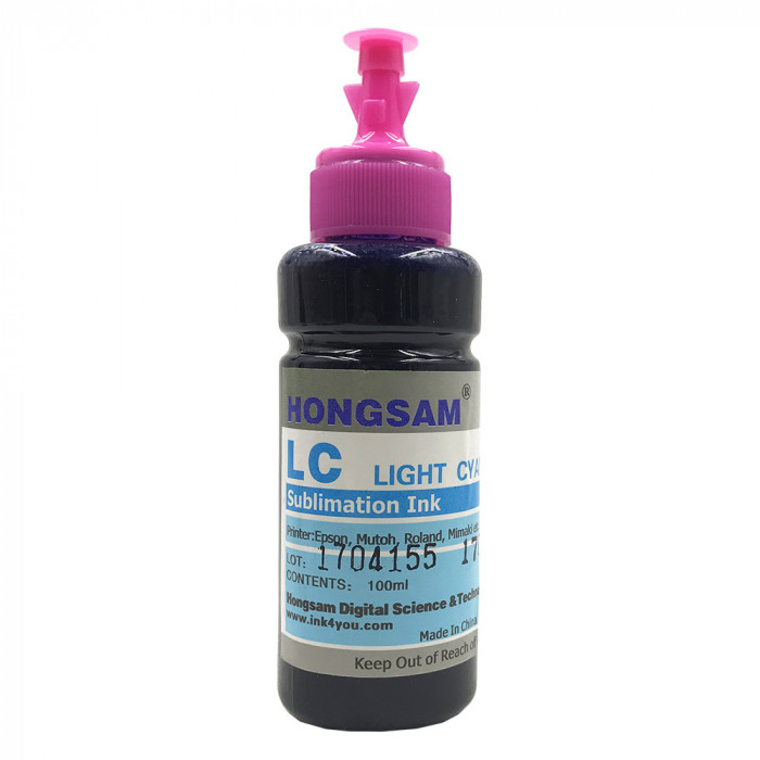 Cerneala sublimare Profesionala Premium, Hongsam, compatibila EPSON CISS, Light Cyan, 100ml