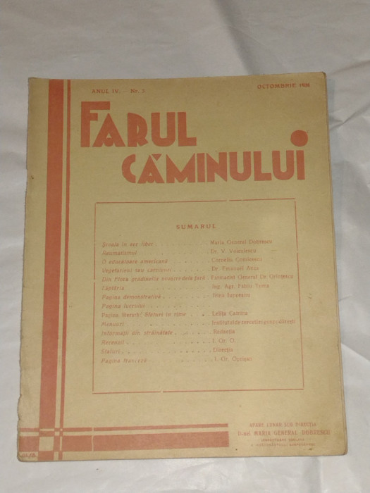 REVISTA FARUL CAMINULUI Anul IV - Nr.3, OCTOMBRIE 1936