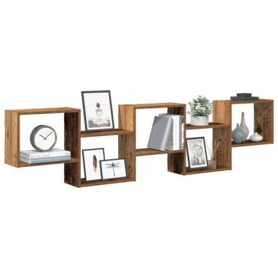 vidaXL Raft cubic perete cu 5 compartimente lemn vechi lemn prelucrat 860002 foto