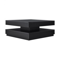 Masa cafea Florenz, blat superior mobil, 76x76x38 cm, Negru