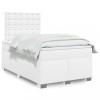VidaXL Pat box spring cu saltea, alb, 120x200 cm, piele ecologică 3290717