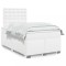 vidaXL Pat box spring cu saltea, alb, 120x200 cm, piele ecologică 3290717