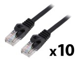 Patch cord U/UTP 5e 0,25m 26AWG CCA PVC negru