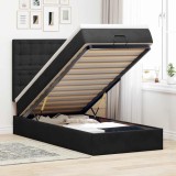 VidaXL Cadru de pat otoman cu saltele, catifea neagră 100x200cm 3314446