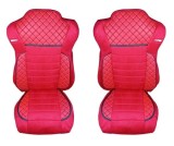 2 x Huse Scaune pentru Mercedes Actros MP4 EURO 6 2015-2021 Camioane Rosu Piele Textile LHD RHD