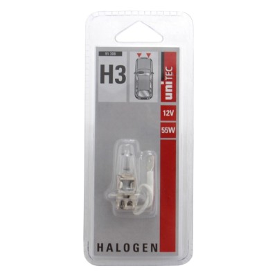 Bec auto halogen pentru far Unitec H3, 55 W, 12 V foto