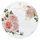 Farfurie Desert, Model Floral Trandafiri, Sticlă Transparentă, 15 cm, Oem
