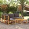 vidaXL Set canapele de grădină cu 5 piese, lemn de salc&acirc;m și fr&acirc;nghie 3278842