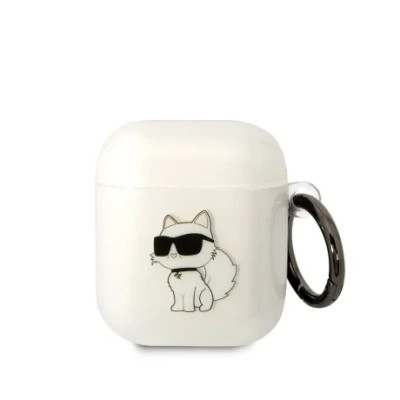 Husa Karl Lagerfeld 3D Ikonik Choupette pentru Airpods 1/2 Transparent foto