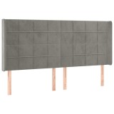 Cumpara ieftin Tablie de pat cu aripioare gri deschis 203x16x118/128cm catifea