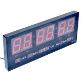 Cumpara ieftin Ceas Electronic de Perete LED Rosu, Termometru, Calendar, Afisaj Mare, 36.2x15.4x3 cm