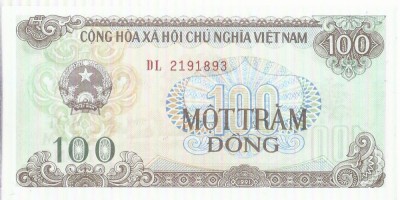 AMS# - 100 MOT DONG 1991 VIET NAM UNC foto