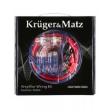 Kit Cabluri Montaj Auto Kruger&amp;Matz, 4 AWG, Siguranta 60A, Cablu RCA, Alimentare, Masa, Difuzor, Accesorii