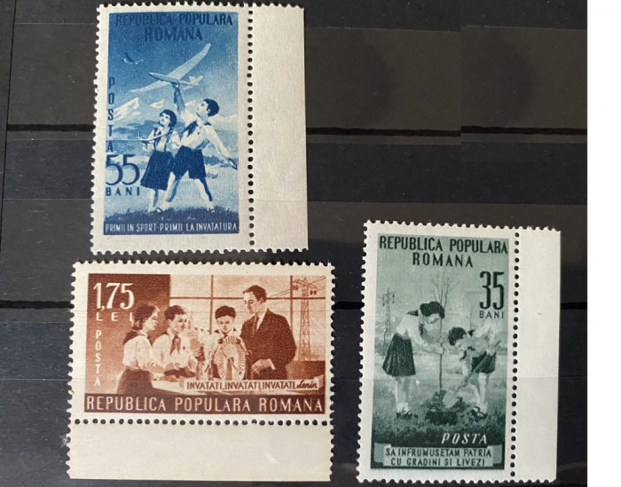 ROMANIA 1953 LP 343 PIONIERI, serie MNH