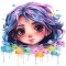 Sticker decorativ, Culori Pastelate, Fata, Multicolor, 60 cm, 1347STK-12