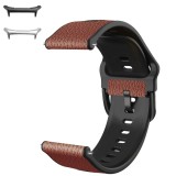 Curea hibrid piele-silicon compatibila cu Samsung Galaxy Watch Ultra, Carob Brown