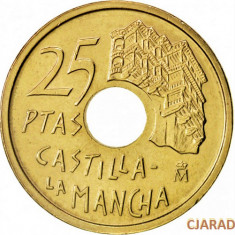 Moneda 25 PESETAS - SPANIA, anul 1996 * cod 69 = UNC - "CASTILLA LA MANCHA"