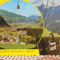 AUSTRIA - ZILLERTAL, TIROL-VEDERE PANORAMICA CU TELEFERICUL A ORASULUI-TIMBRATA