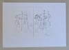 Mihai Rusu &quot;Personaje&quot; desen in penita, Abstract, Cerneala, Altul