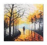 Cumpara ieftin Tablou indragostiti GIGANT pictat manual, Impreuna pentru totdeauna, 100x100cm ulei pe panza efect 3D, Marius Maxim