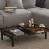 Masuta cafea Ibestad 90x50x28cm negru/stejar rustic [en.casa] HausGarden Leisure