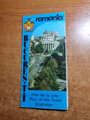 planul orasului bucuresti -din anul 1984- limba engleza- dimensiuni harta 65/47 foto