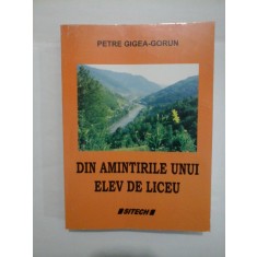 DIN AMINTIRILE UNUI ELEV DE LICEU - PETRE GIGEA - GORUN (Cu dedicatia autorului pentru generalul Iulian Vlad)