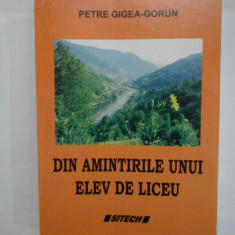 DIN AMINTIRILE UNUI ELEV DE LICEU - PETRE GIGEA - GORUN (Cu dedicatia autorului pentru generalul Iulian Vlad)