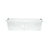 Cutie depozitare 40L cu capac si roti din plastic transparenta 725x470x200mm