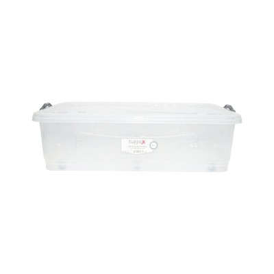 Cutie depozitare 40L cu capac si roti din plastic transparenta 725x470x200mm foto