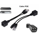 Cablu PoE Pasiv UTP + Alimentare DC 2.1mm, Negru - Camere Supraveghere, DVR, NVR, Transmisie Video &amp; Alimentare