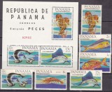 Panama 1965 fauna marina pesti MI 850-855 + bl. 43 MNH