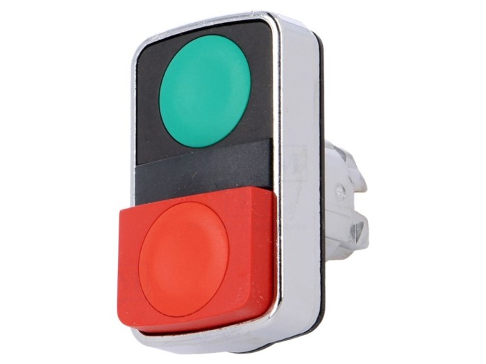 Comutator dublu 22mm roșu/verde