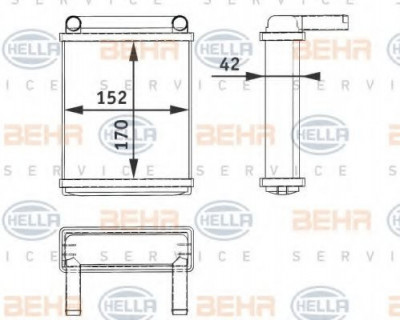 Radiator incalzire interior MERCEDES SPRINTER 3-t bus (903) (1995 - 2006) HELLA 8FH 351 312-521 foto