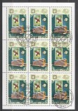 Korea 1984 UPU, perf. sheetlet, used T.254, Stampilat